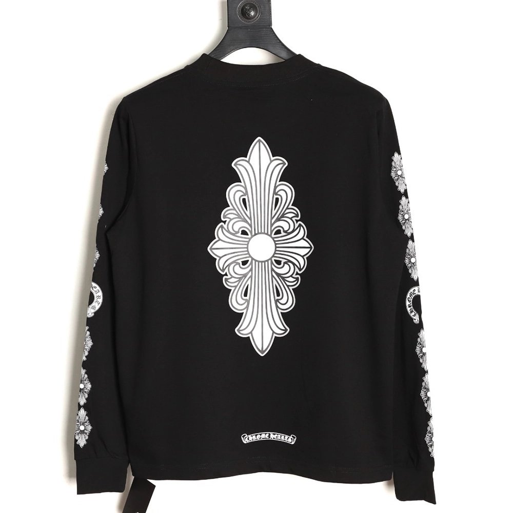 Chrome hearts back cross round neck long sleeves TSK1,Chrome Hearts