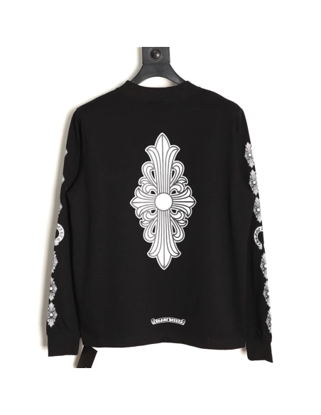 Chrome hearts back cross round neck long sleeves TSK1,Chrome Hearts