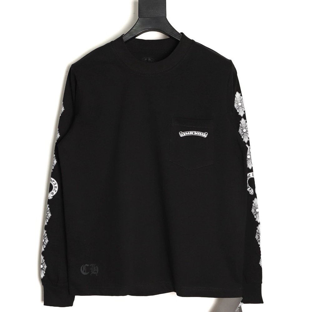 Chrome hearts back cross round neck long sleeves TSK1,Chrome Hearts