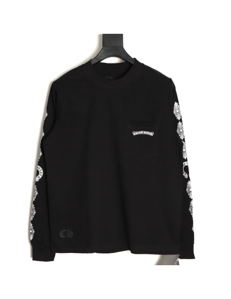 Chrome hearts back cross round neck long sleeves TSK1,Chrome Hearts