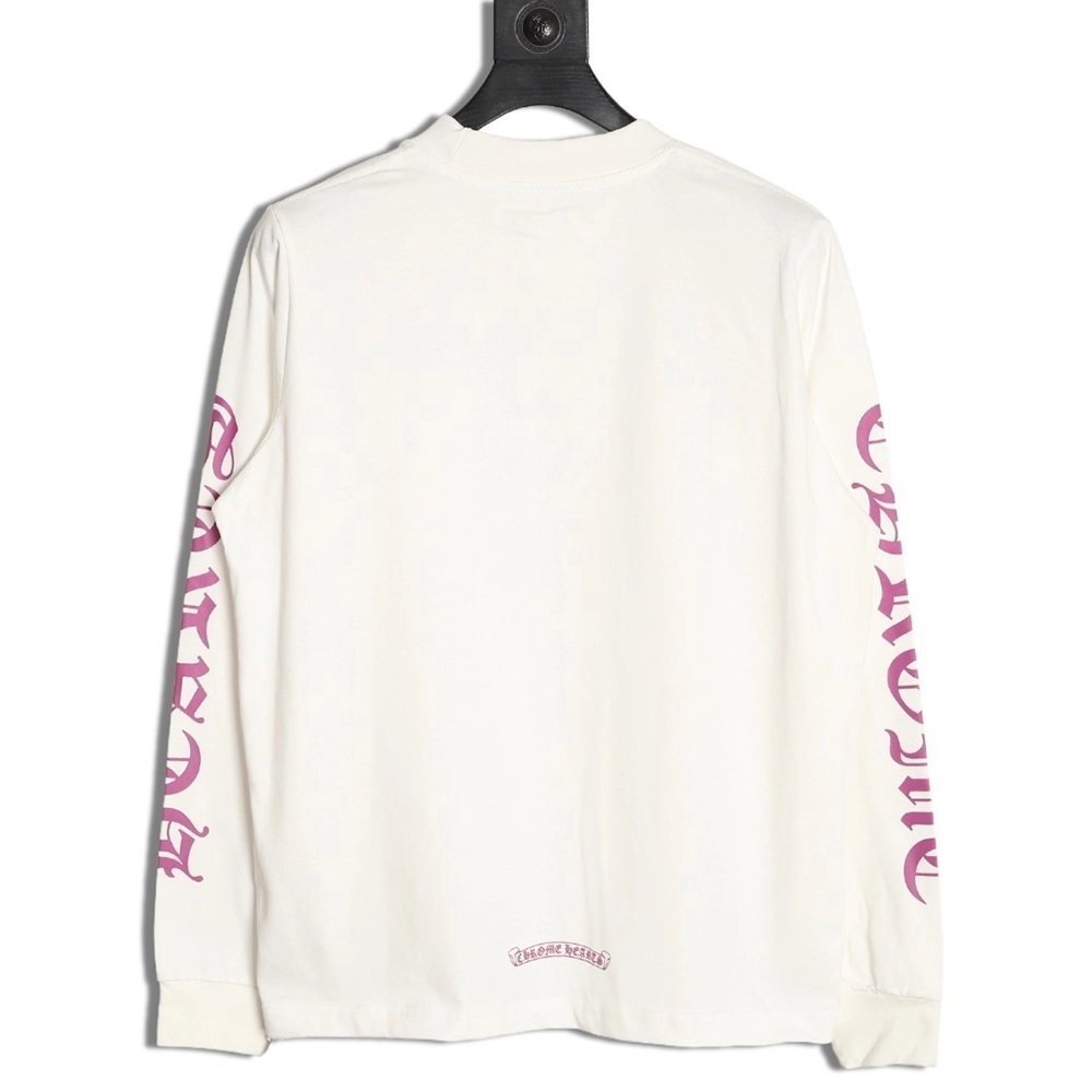 Chrome hearts neckline colorful Sanskrit round neck long sleeves,Chrome Hearts