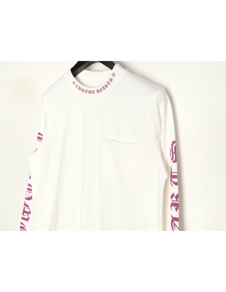 Chrome hearts neckline colorful Sanskrit round neck long sleeves,Chrome Hearts