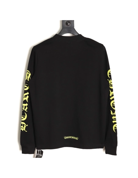 Chrome hearts neckline colorful Sanskrit round neck long sleeves TSK1,Chrome Hearts