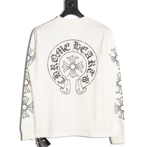 Chrome hearts damaged horseshoe round neck long sleeves,Chrome Hearts