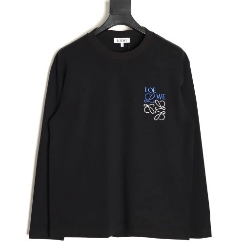 Loewe misplaced logo small embroidered long-sleeved T-shirt,Loewe