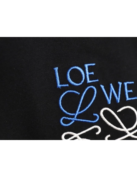 Loewe misplaced logo small embroidered long-sleeved T-shirt,Loewe