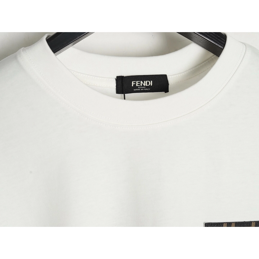 Fendi Little Monster Eyes FF Leather Brand Pocket Short Sleeve,Fendi