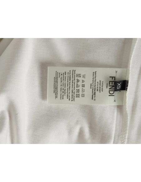 Fendi Little Monster Eyes FF Leather Brand Pocket Short Sleeve,Fendi