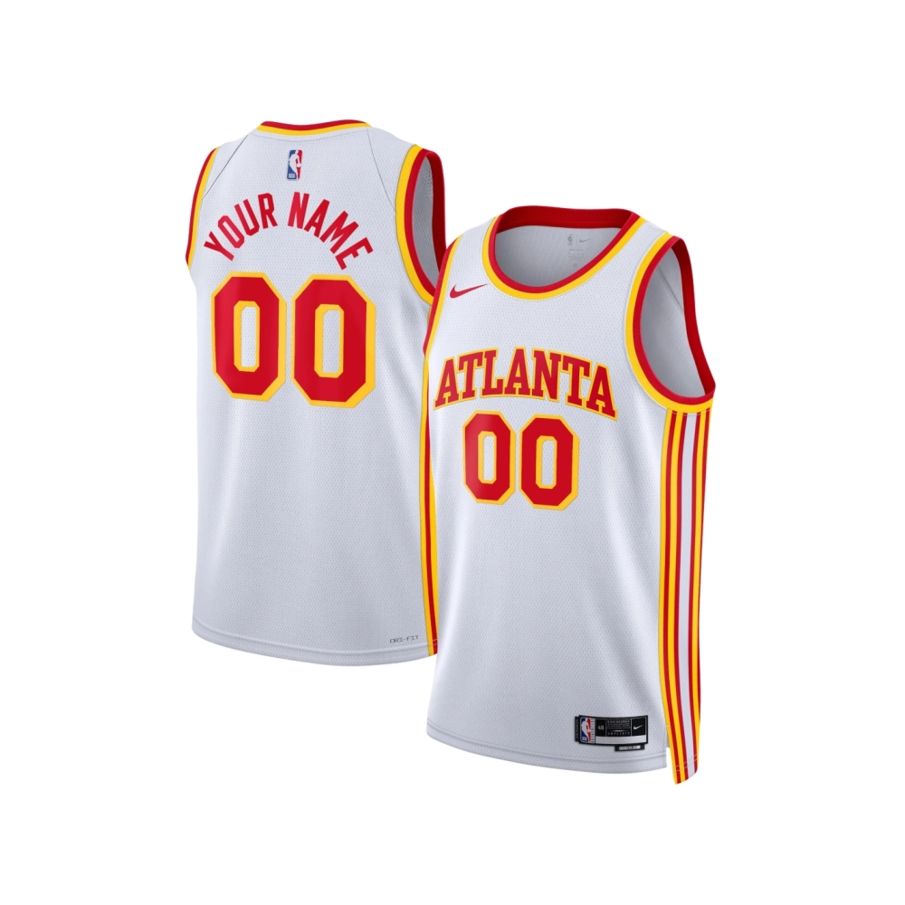 Unisex Atlanta Hawks White Swingman Custom Jersey - Association Edition,Atlanta Hawks,NBA,JERSEY with free shipping