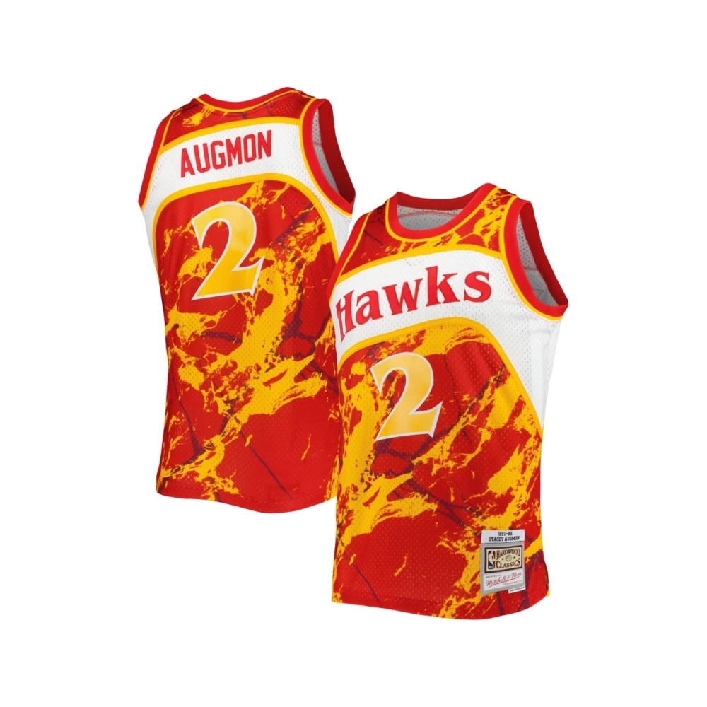 Mens Atlanta Hawks Stacey Augmon Red 1991 92 Hardwood Classics Marble Swingman Jersey,Atlanta Hawks,NBA,JERSEY with free shippin