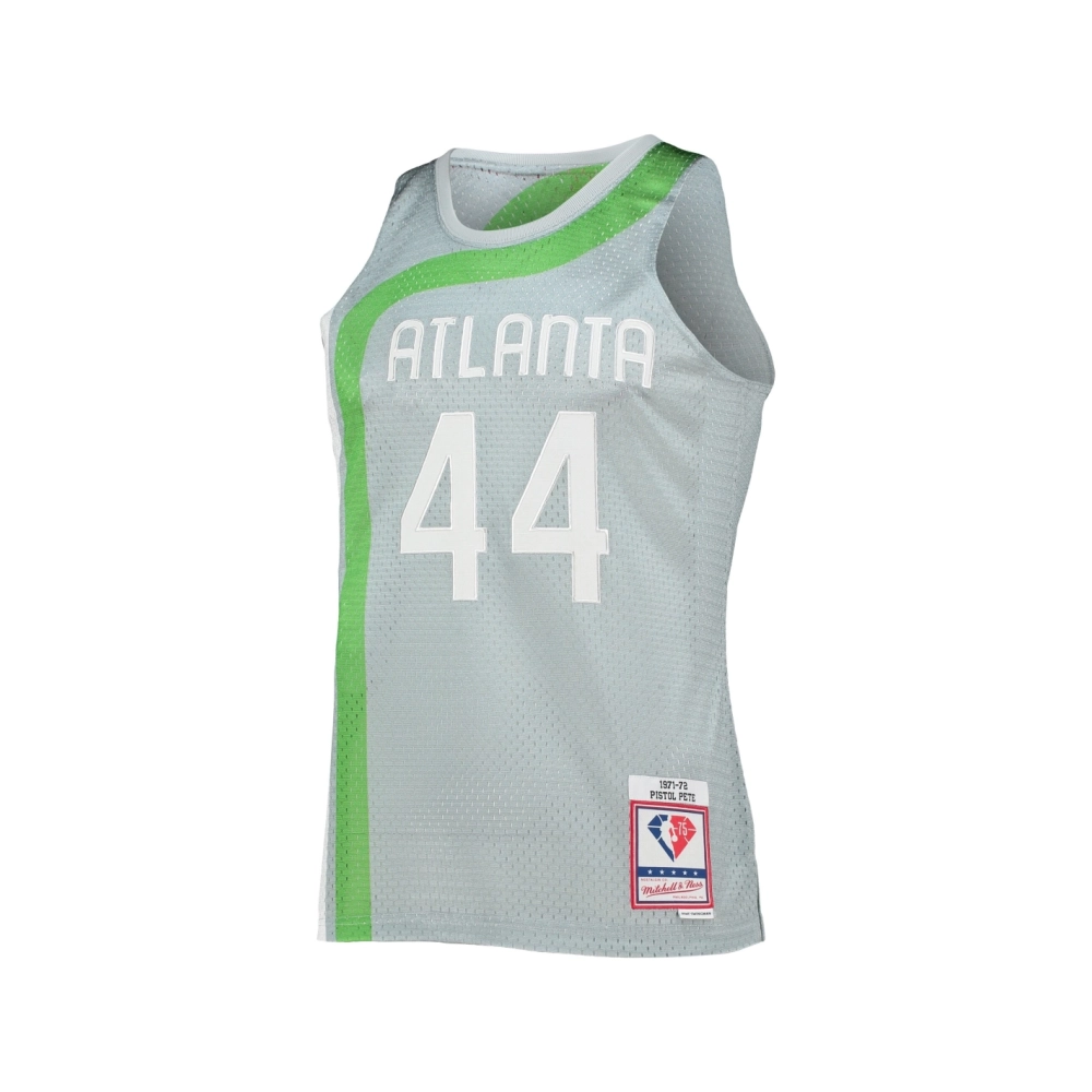 Mens Atlanta Hawks Pete Maravich Silver 75th Anniversary 1971 72 Hardwood Classics Swingman Jersey,Atlanta Hawks,NBA,JERSEY with