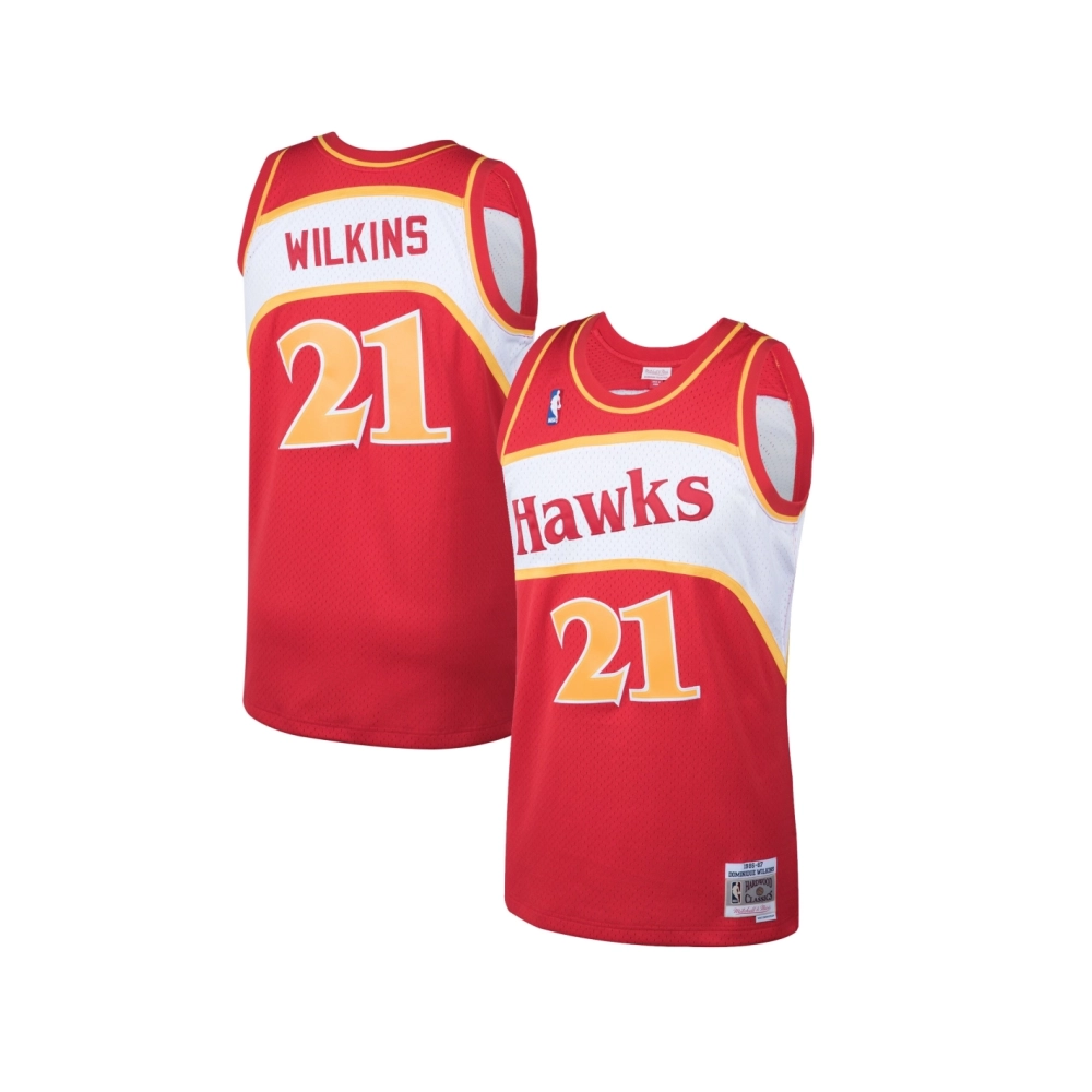 Mens Atlanta Hawks Dominique Wilkins Red 1986 87 Hardwood Classics Swingman Jersey,Atlanta Hawks,NBA,JERSEY with free shipping