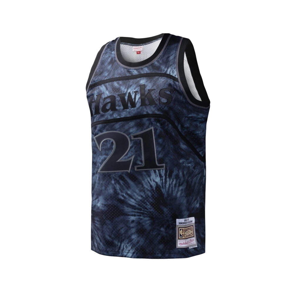 Mens Atlanta Hawks Dominique Wilkins Black Hardwood Classics 1986 87 Tie-Dye Swingman Jersey,Atlanta Hawks,NBA,JERSEY with free 