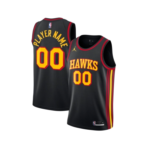 Mens Atlanta Hawks Black Swingman Custom Jersey - Statement Edition,Atlanta Hawks,NBA,JERSEY with free shipping