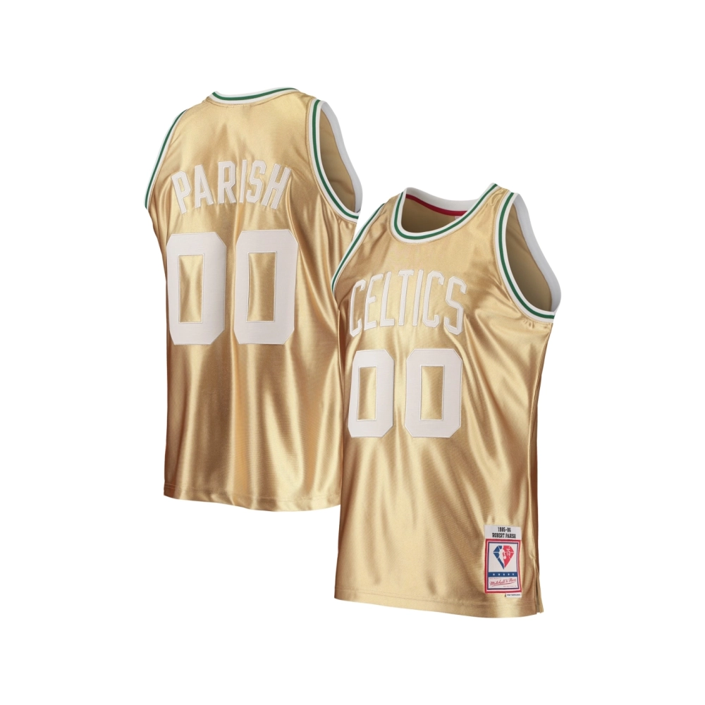 Mens Boston Celtics Robert Parish Gold 75th Anniversary 1985 86 Hardwood Classics Swingman Jersey,Boston Celtics,NBA,JERSEY with