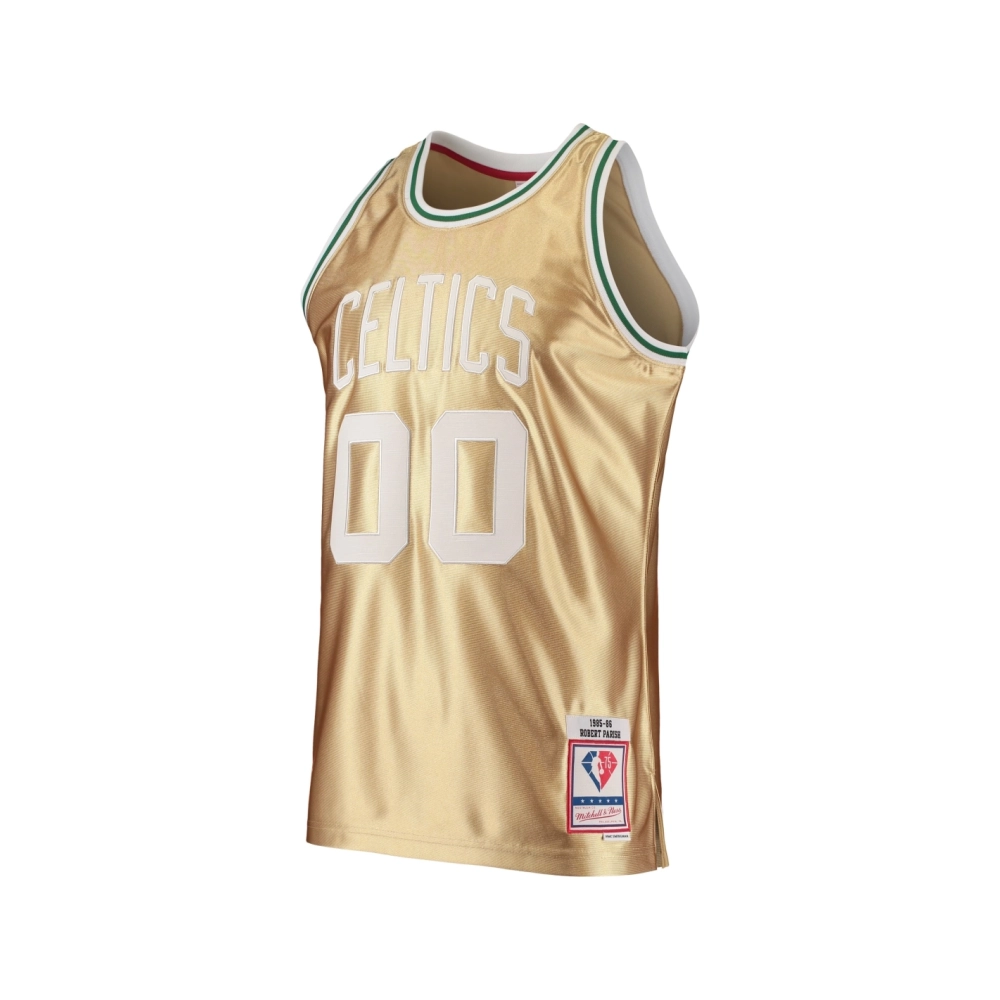 Mens Boston Celtics Robert Parish Gold 75th Anniversary 1985 86 Hardwood Classics Swingman Jersey,Boston Celtics,NBA,JERSEY with