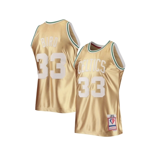 Mens Boston Celtics Larry Bird Gold 75th Anniversary 1985 86 Hardwood Classics Swingman Jersey,Boston Celtics,NBA,JERSEY with fr