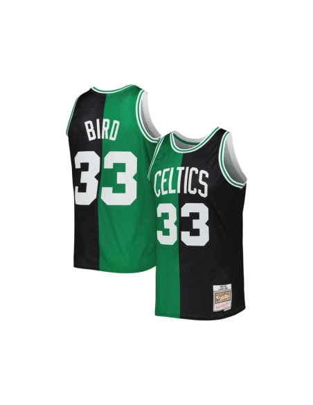 Mens Boston Celtics Larry Bird Black Kelly Green Hardwood Classics 1985 86 Split Swingman Jersey,Boston Celtics,NBA,JERSEY with 