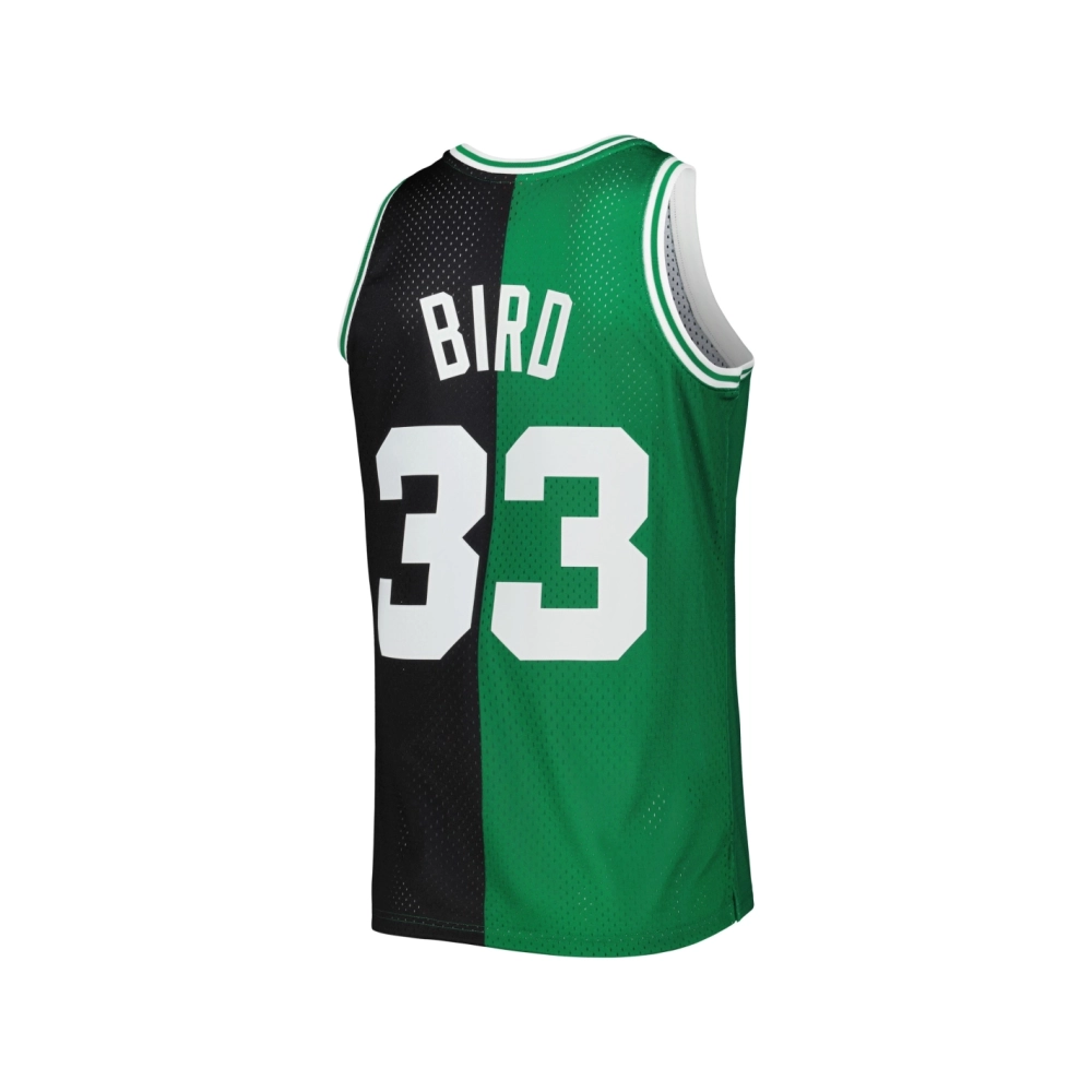 Mens Boston Celtics Larry Bird Black Kelly Green Hardwood Classics 1985 86 Split Swingman Jersey,Boston Celtics,NBA,JERSEY with 