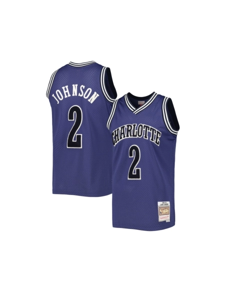 Mens Charlotte Hornets Larry Johnson Purple 1994 95 Hardwood Classics Off-Court Swingman Jersey,Charlotte Hornets,NBA,JERSEY wit