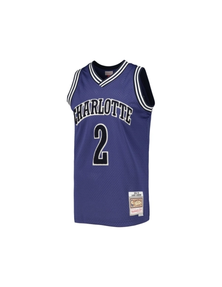 Mens Charlotte Hornets Larry Johnson Purple 1994 95 Hardwood Classics Off-Court Swingman Jersey,Charlotte Hornets,NBA,JERSEY wit