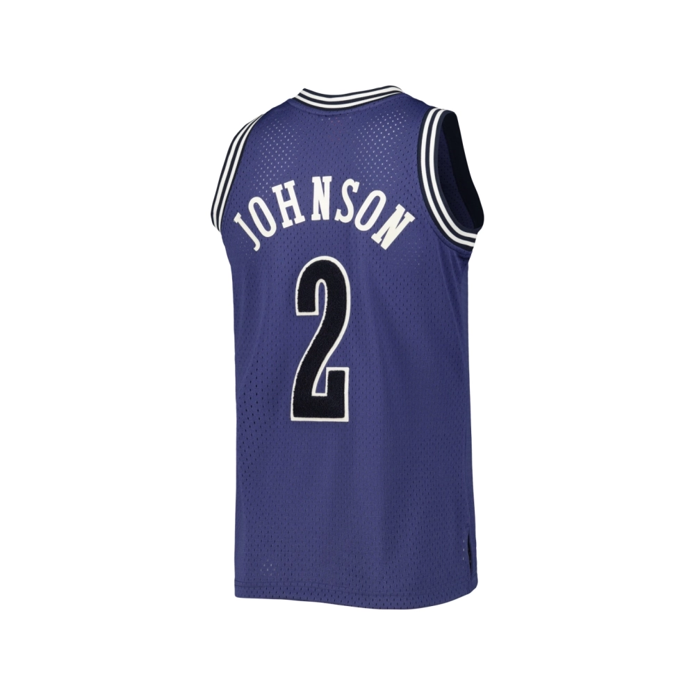 Mens Charlotte Hornets Larry Johnson Purple 1994 95 Hardwood Classics Off-Court Swingman Jersey,Charlotte Hornets,NBA,JERSEY wit