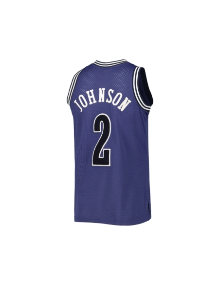 Mens Charlotte Hornets Larry Johnson Purple 1994 95 Hardwood Classics Off-Court Swingman Jersey,Charlotte Hornets,NBA,JERSEY wit