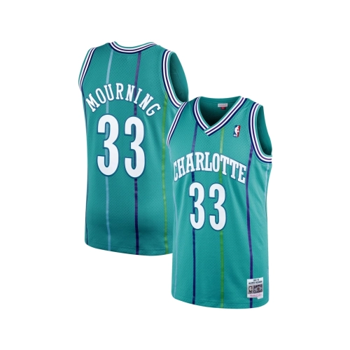 Mens Charlotte Hornets Alonzo Mourning Teal 1992 93 Hardwood Classics Swingman Jersey,Charlotte Hornets,NBA,JERSEY with free shi