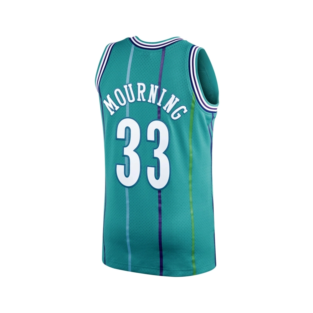 Mens Charlotte Hornets Alonzo Mourning Teal 1992 93 Hardwood Classics Swingman Jersey,Charlotte Hornets,NBA,JERSEY with free shi