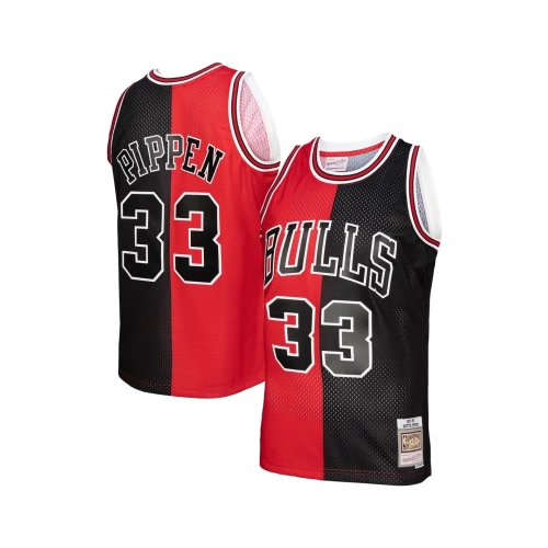 Mens Chicago Bulls Scottie Pippen Red Black Hardwood Classics 1997 98 Split Swingman Jersey,Chicago Bulls,NBA,JERSEY with free s