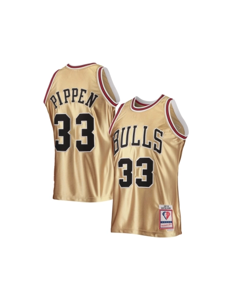Mens Chicago Bulls Scottie Pippen Gold 75th Anniversary 1997 98 Hardwood Classics Swingman Jersey,Chicago Bulls,NBA,JERSEY with 