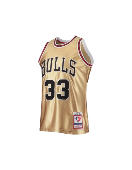 Mens Chicago Bulls Scottie Pippen Gold 75th Anniversary 1997 98 Hardwood Classics Swingman Jersey,Chicago Bulls,NBA,JERSEY with 