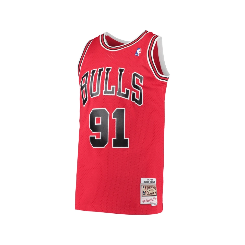 Mens Chicago Bulls Dennis Rodman Red Hardwood Classics Swingman Jersey,Chicago Bulls,NBA,JERSEY with free shipping