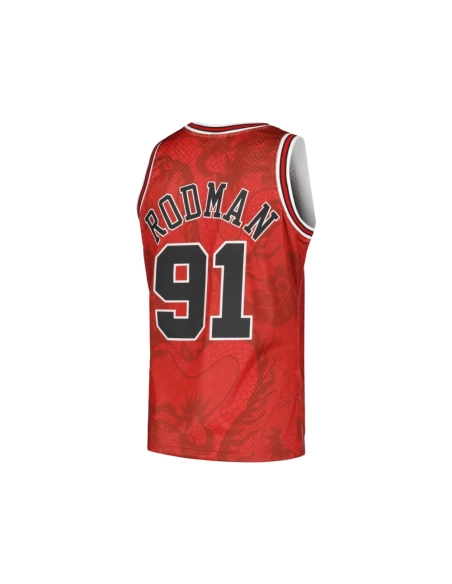 Mens Chicago Bulls Dennis Rodman Red 1997 98 Hardwood Classics Asian Heritage 6.0 Swingman Throwback Player Jersey,Chicago Bulls
