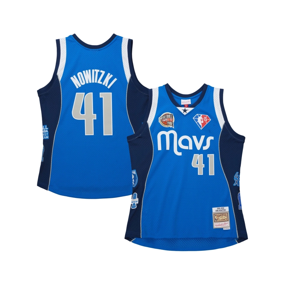 Unisex Dallas Mavericks Dirk Nowitzki Blue Hall of Fame Class of 2023 Throwback Swingman Jersey,Dallas Mavericks,NBA,JERSEY with