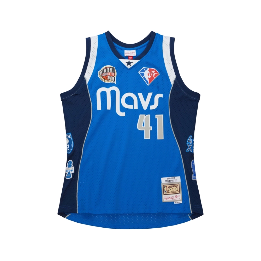 Unisex Dallas Mavericks Dirk Nowitzki Blue Hall of Fame Class of 2023 Throwback Swingman Jersey,Dallas Mavericks,NBA,JERSEY with