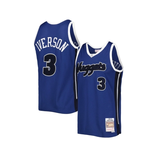 Mens Denver Nuggets Allen Iverson Blue Hardwood Classics Off-Court Swingman Jersey,Denver Nuggets,NBA,JERSEY with free shipping