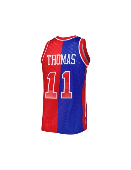 Mens Detroit Pistons Isiah Thomas Blue Red Hardwood Classics 1988 89 Split Swingman Jersey,Detroit Pistons,NBA,JERSEY with free 