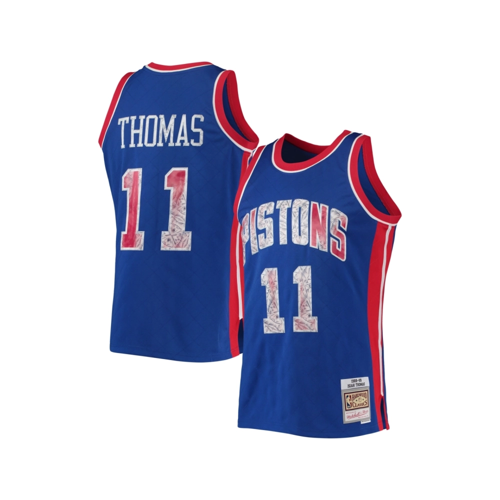Mens Detroit Pistons Isiah Thomas Blue 1988 89 Hardwood Classics NBA 75th Anniversary Diamond Swingman Jersey,Detroit Pistons,NB