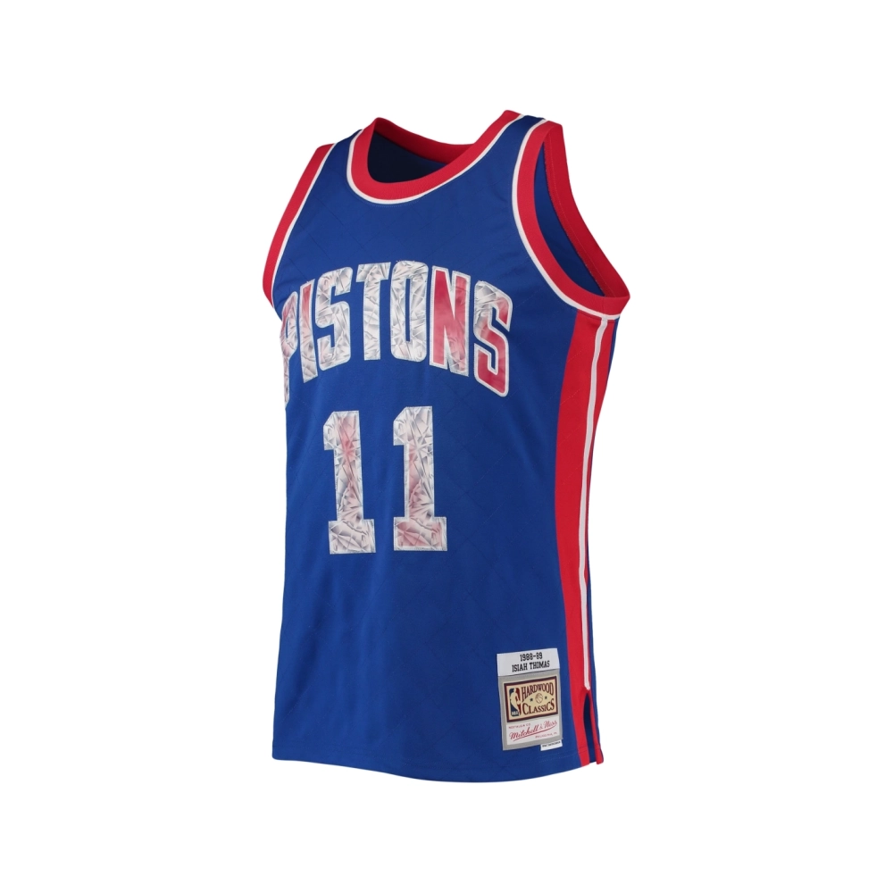 Mens Detroit Pistons Isiah Thomas Blue 1988 89 Hardwood Classics NBA 75th Anniversary Diamond Swingman Jersey,Detroit Pistons,NB