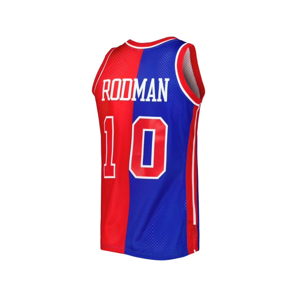 Mens Detroit Pistons Dennis Rodman Blue Red Hardwood Classics 1988 89 Split Swingman Jersey,Detroit Pistons,NBA,JERSEY with free