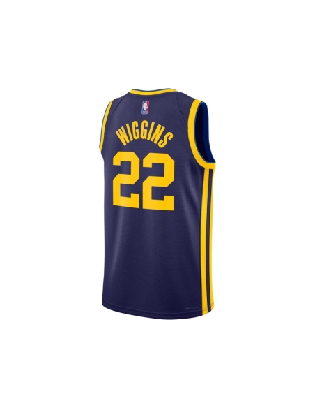 Unisex Golden State Warriors Andrew Wiggins Navy Swingman Jersey - Statement Edition,Golden State Warriors,NBA,JERSEY with free 