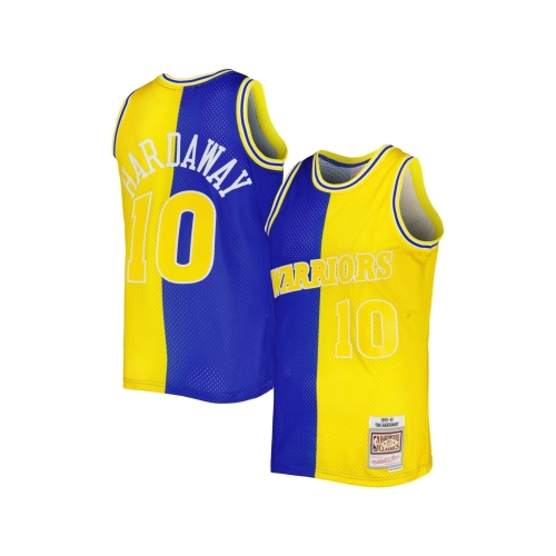 Mens Golden State Warriors Tim Hardaway Royal Gold Hardwood Classics 1990 91 Split Swingman Jersey,Golden State Warriors,NBA,JER