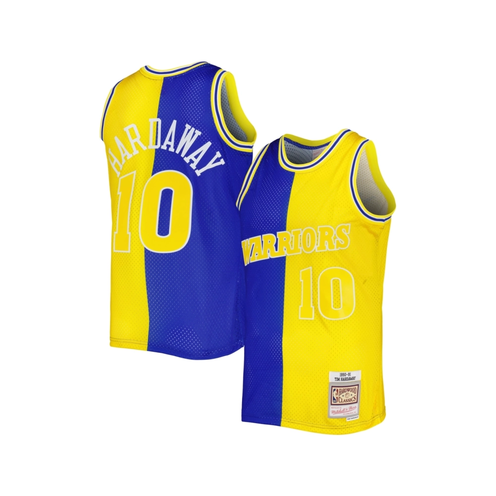 Mens Golden State Warriors Tim Hardaway Royal Gold Hardwood Classics 1990 91 Split Swingman Jersey,Golden State Warriors,NBA,JER