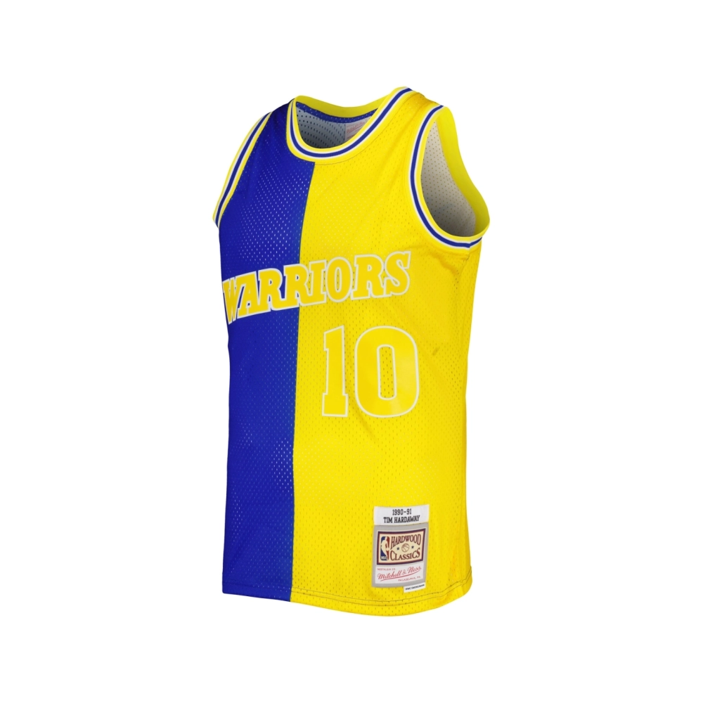 Mens Golden State Warriors Tim Hardaway Royal Gold Hardwood Classics 1990 91 Split Swingman Jersey,Golden State Warriors,NBA,JER