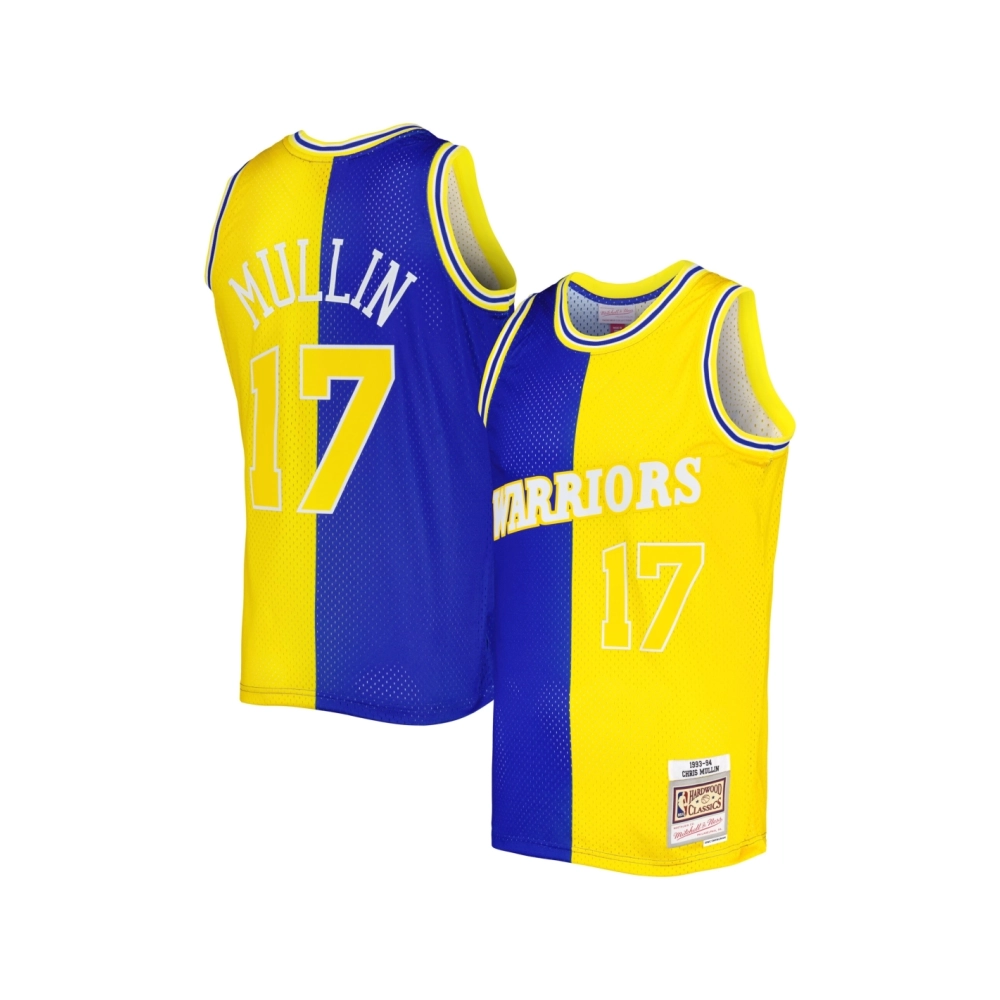 Mens Golden State Warriors Chris Mullin Royal Gold Hardwood Classics 1993 94 Split Swingman Jersey,Golden State Warriors,NBA,JER