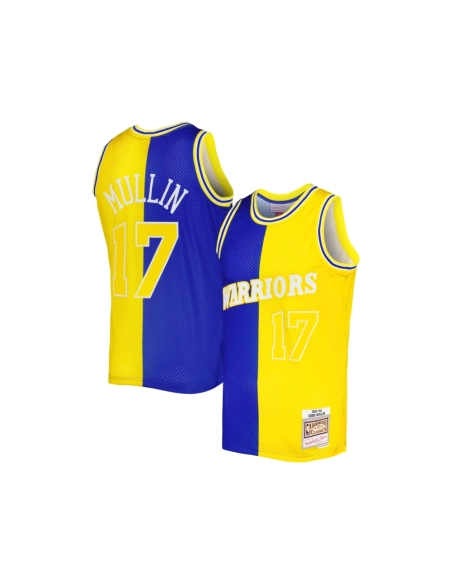 Mens Golden State Warriors Chris Mullin Royal Gold Hardwood Classics 1993 94 Split Swingman Jersey,Golden State Warriors,NBA,JER