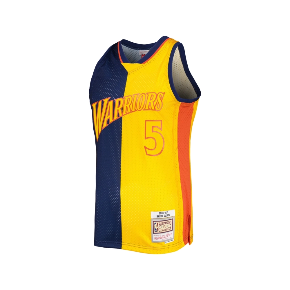 Mens Golden State Warriors Baron Davis Navy Gold Hardwood Classics 2006 07 Split Swingman Jersey,Golden State Warriors,NBA,JERSE