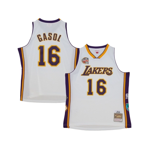 Unisex Los Angeles Lakers Pau Gasol White Hall of Fame Class of 2023 Throwback Swingman Jersey,Los Angeles Lakers,NBA,JERSEY wit