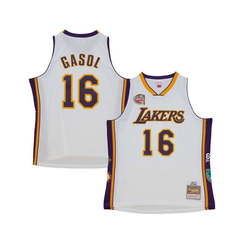 Unisex Los Angeles Lakers Pau Gasol White Hall of Fame Class of 2023 Throwback Swingman Jersey,Los Angeles Lakers,NBA,JERSEY wit